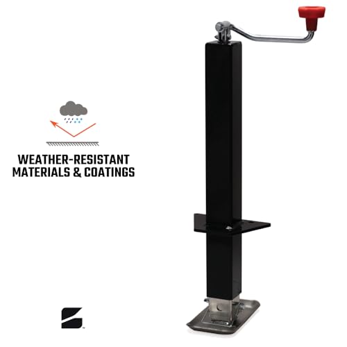 Top-Wind Trailer Jack with a Adjustable Drop Leg | 3000lb Lift Capacity | 5000lb Load Capacity | A-Frame Mount | 7.9