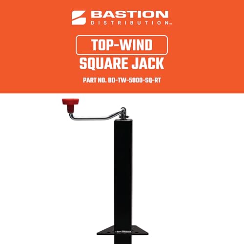 Top-Wind Trailer Jack with a Adjustable Drop Leg | 3000lb Lift Capacity | 5000lb Load Capacity | A-Frame Mount | 7.9