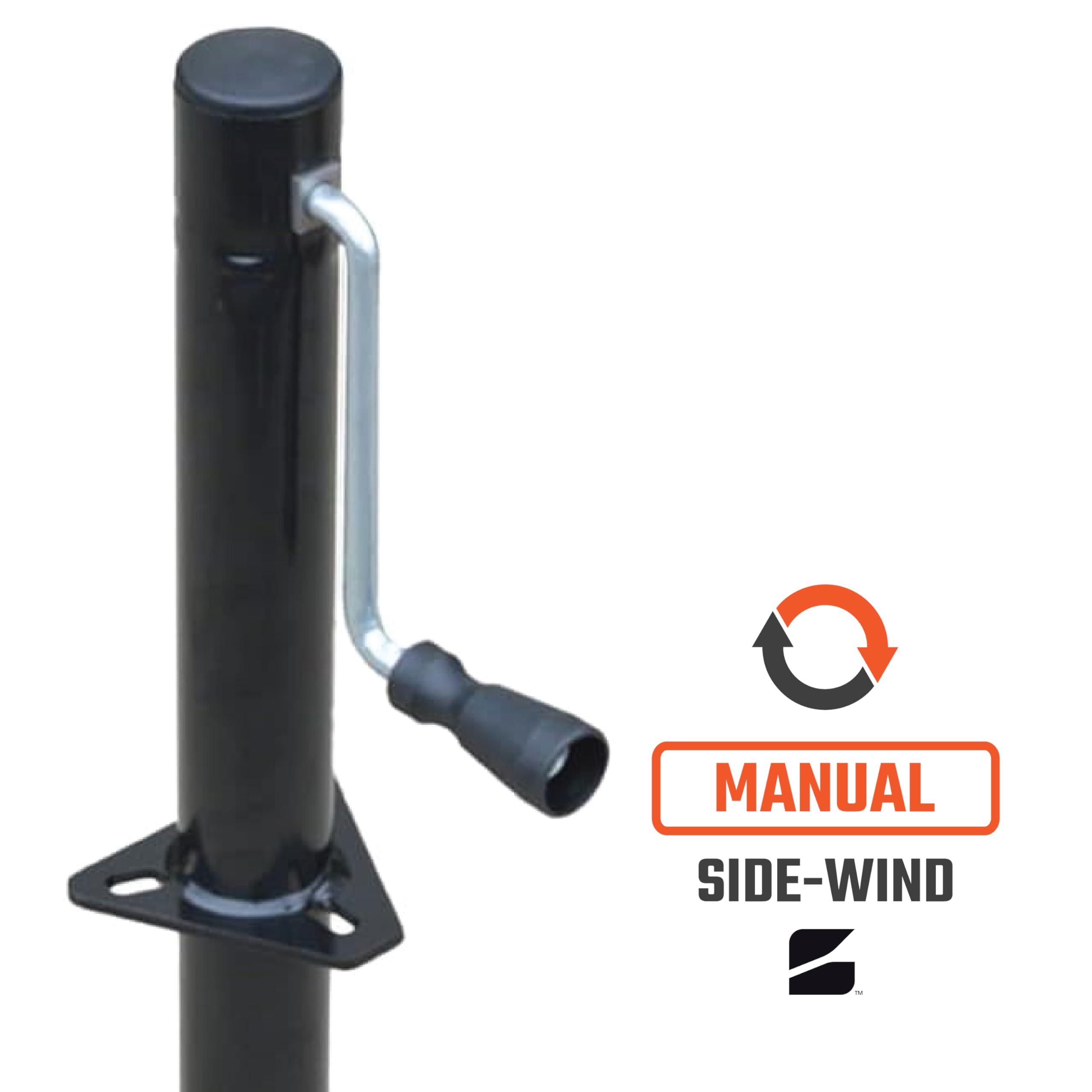 Side-Wind A-Frame Trailer Jack with a Single Caster Wheel | 5000lb Capacity A-Frame | 1200lb Capacity Wheel | 14 4/5