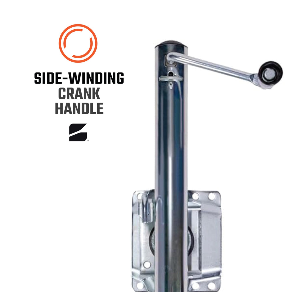 Trailer Stabilizing Jack Bastion Distribution Weld-On Side-Wind Jack - 5000lb Capacity, Adjustable Drop Leg For Trailers & RVs RV Camper Stabilizer Jack