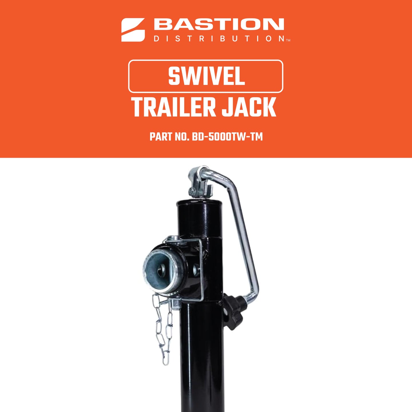 Bastion Distribution Swivel Trailer Jack - 5000lb Capacity Weld-On Pipe Mount Tongue Jack
