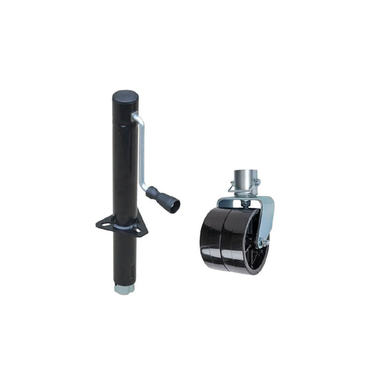Side-Wind A-Frame Trailer Jack and Double Caster Wheel with 5000lb Capacity | BJ-5000SW-1 / BD-CW-002