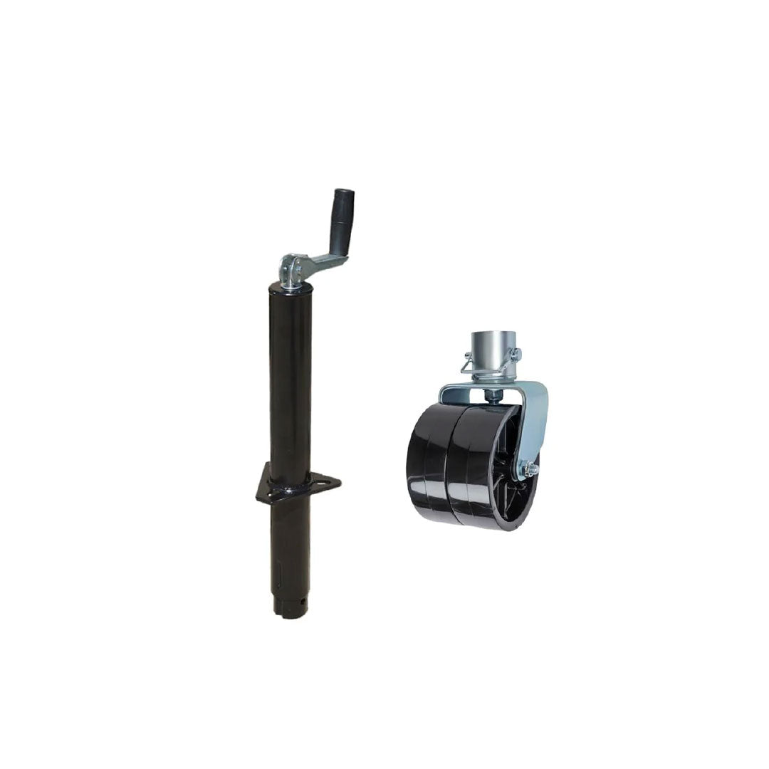 Top-Wind Trailer Jack with a Double Caster Wheel | 2000lb Capacity | 14 4/5